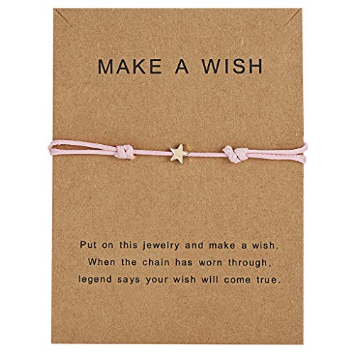 jojnsha Lucky Geflochtenes Armband Für Wish Card Star Charme Verstellbares Wachs Seil Freundschaft Juwely Geschenk Für Frauen Umhängetaschen Gurte Ersatz Frauen Leder von jojnsha