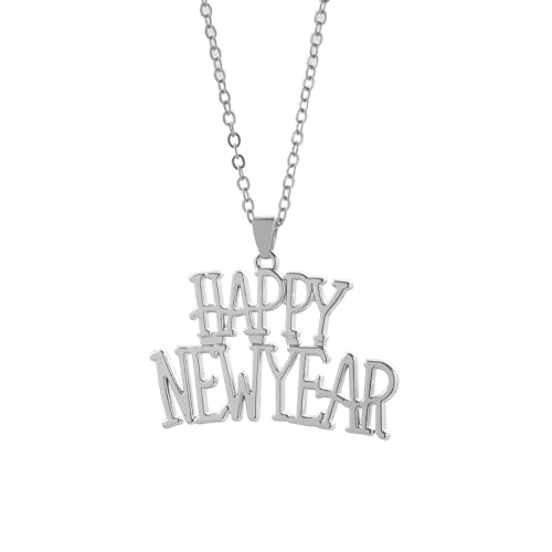 jojnsha Metal Hollow Anhänger Halskette Dangle Ohrringe Frohes Neues Jahr Choker Fashion Kragen von jojnsha