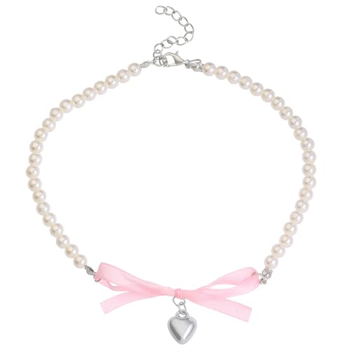 jojnsha Mode Herzkleid Perlen Halskette Mit Nachahmung Perlen Halshütten Charm Crear Wear Perfekt Für Tägliche Verschleiß Vielseitiger Perlenschmuck von jojnsha
