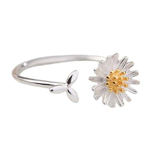 jojnsha Modische Chrysanthemenförmige Ringe, modisches Accessoire für trendige Frauen, verstellbarer Schmuck, tragbar für den täglichen Gebrauch, verstellbare offene Ringe von jojnsha