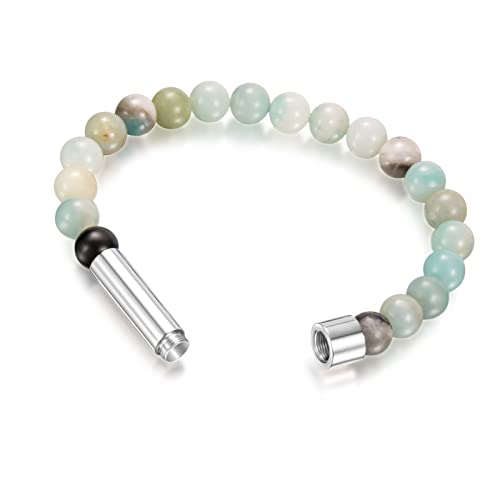 jojnsha Naturstein Armband Dekorative Handgelenk Kette 8mm Perlen Polierte Heilung Reiki Mode Armreif Für Frauen Männer Vulkanstein Achat Tiger Eye Kristallperlen Charmanter Schmuck Für Frauen Männer von jojnsha