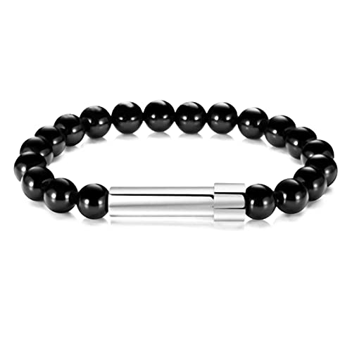jojnsha Naturstein Armband Dekorative Handgelenk Kette 8mm Perlen Polierte Heilung Reiki Mode Armreif Für Frauen Männer Vulkanstein Achat Tiger Eye Kristallperlen Charmanter Schmuck Für Frauen Männer von jojnsha