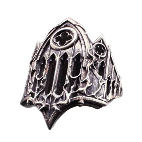 jojnsha Öffnen Sie Gotische Gothische Ringe Mit Kompliziertem Gekreuzten Und Kathedralen Relief Design Leichtes Unisex Zubehör Leichter Gotischer Statement von jojnsha