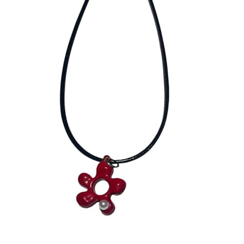 jojnsha Perle Anhänger Halskette Schmuck Acrylblume Charmionschlüsselkette Minimalist Chocker Halskette Für Frauen Mädchen von jojnsha