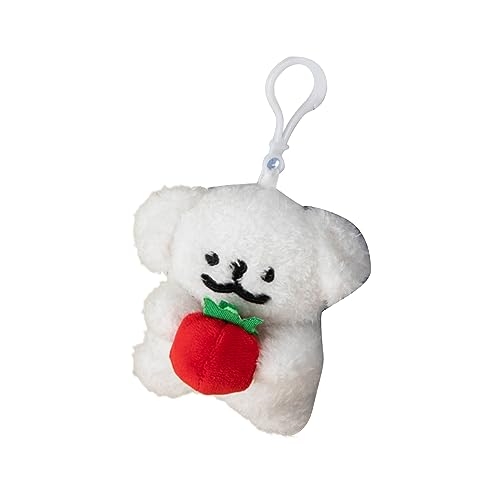 jojnsha Plüschschlüsselring Heart Dogs Figure Keyring Plüsch Welpe Anhänger Keychain Home Decors Rucksack Pompoms Schlüsselring von jojnsha