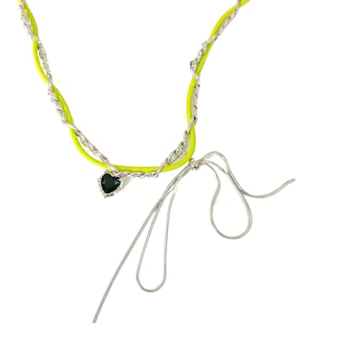 jojnsha Stilvolle Bowknot Halskette Zarter Bogen Charme Tassels Pendell von jojnsha