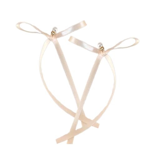 jojnsha Süße Schleifen-Ohrringe, elegante Imitationsperlen-Tropfen-Ohrringe für Damen und Mädchen, modisches Schmuckzubehör von jojnsha