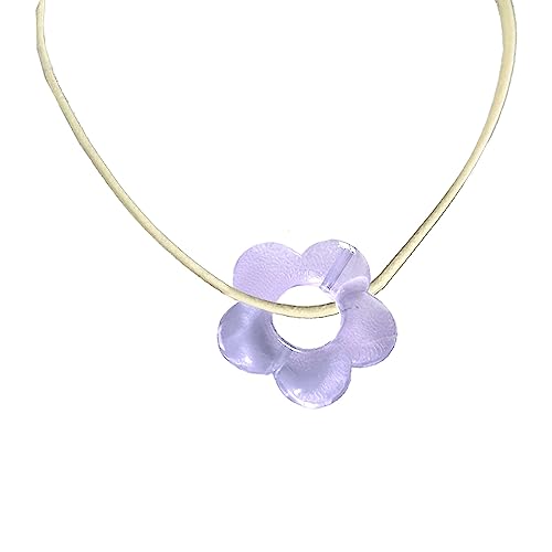 jojnsha Sweet Hollow Flower Pendant Halskette Party Juwely Modes Statement Choker Mode Einfache Kabelkragen Halskette von jojnsha