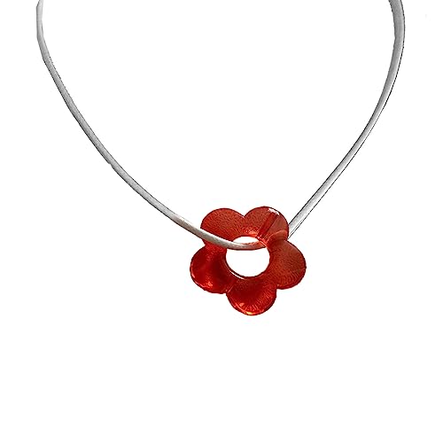 jojnsha Sweet Hollow Flower Pendant Halskette Party Juwely Modes Statement Choker Mode Einfache Kabelkragen Halskette von jojnsha