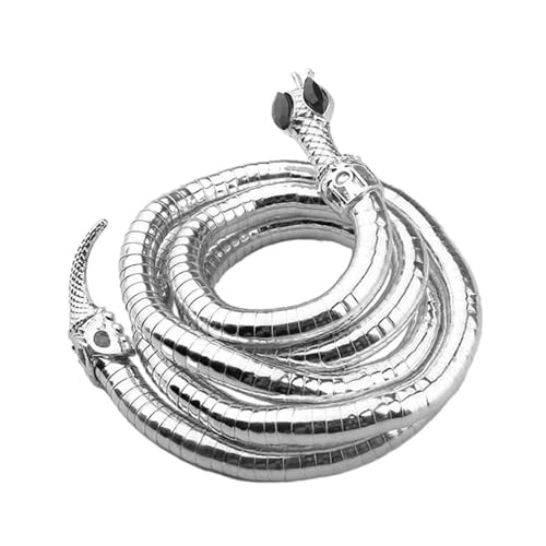 jojnsha Verstellbare Punk Schlange Halshorn Biegbar Halskette Flexible Twisty Multi Purple Armbänder Gotischer Schmuck Flexible Faltbare Legierungshalsketten Mehrschichtmetallarmband von jojnsha