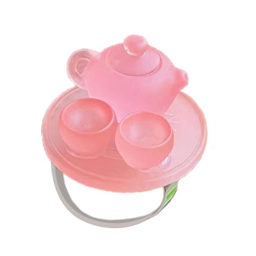 jojnsha Vielseitige Acrylringe Simulierte Kessel Set Neuer Chinesischer Stil Farbenfroher Schmuck Stylish Accessoire Vintage Kessel Set Accessoire von jojnsha