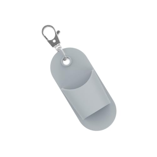 jojnsha Wiederverwendbarer Mehrzweck-Lippenstift-Schlüsselanhänger aus Silikon, für Fitnessstudio, Pendeln, für Damen, tragbar, Kosmetik-Clip, Lippenbalsam-Halter, Schlüsselanhänger, grau von jojnsha