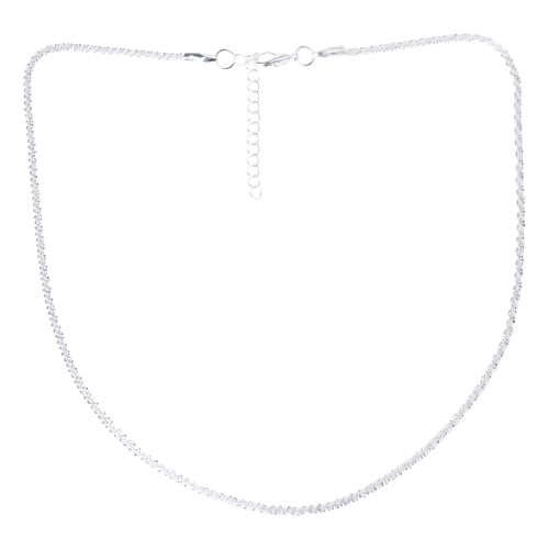 jojnsha Zarte Funkelnde Glitzer Schlangekette Kette Halskette Für Frauen Silberne Farbe CHOKER Hochzeit Basiskragen Ketten Schmuck Schlüsselblatt Halskette von jojnsha