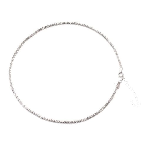 jojnsha Zarte Funkelnde Glitzer Schlangekette Kette Halskette Für Frauen Silberne Farbe CHOKER Hochzeit Basiskragen Ketten Schmuck Schlüsselblatt Halskette von jojnsha