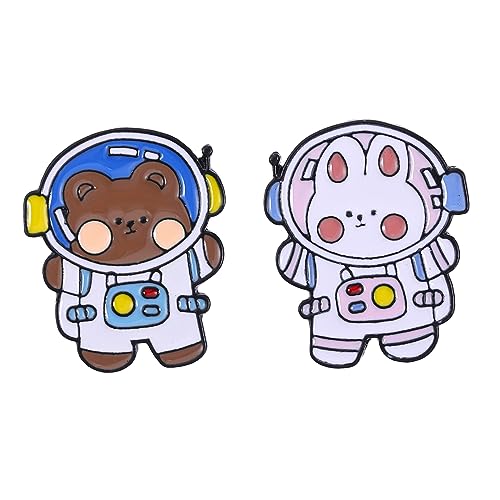 jojofuny 1 Satz Astronaut Broschen Niedliche Cartoon Tier Abzeichen Für Kleidung Dekorative Anstecknadeln Für Jacken Taschen Und Hüte Für Männer Und Frauen 2 Stück von jojofuny