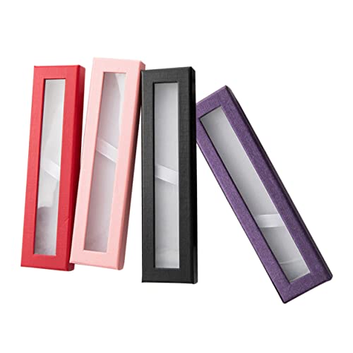 jojofuny 4stücke Transparente Stiftbox Mit Fenster Papier Stiftaufbewahrungsbox Leeres Stifteetui Für Aufbewahrungshalter Einzelstiftboxen von jojofuny
