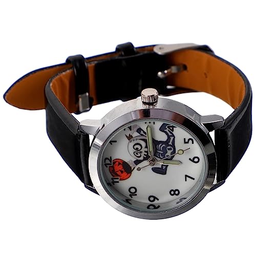 jojofuny 1stk Anschauen Schicke Kleideruhr Modische Uhr Halloween-Hand Achte Auf Mädchen Uhr Mit Lederband Spooky Uhren Armband Schreckliche Musteruhr Kunstleder Aushöhlen Fräulein Geist von jojofuny