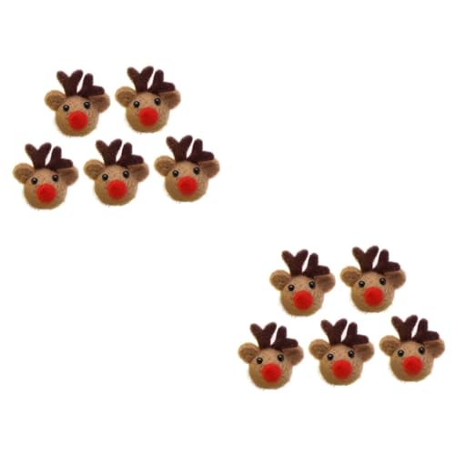 jojofuny 10 Elchkopf aus Wollfilz Weihnachts-Haarschmuck Rentier weihnachtsbaumdeko christbaum deko Haarschmuck für Kinder weihnachtsgeschenke Dekorationsmaterial für Kopfschmuck von jojofuny