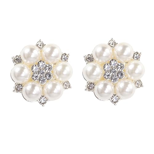 jojofuny 10 Stück Diamantschnalle -kopfschmuckmaterial Perlenknöpfe Strass-knöpfe Flatback-knopf Silber von jojofuny