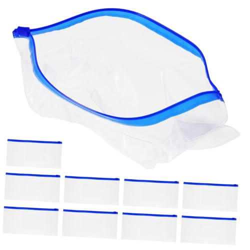 jojofuny 10 Stück Durchsichtige Kunststoff Federmäppchen mit Reißverschluss Wiederverwendbare Kompakte Aufbewahrungsbox für Stifte und Schreibwaren Tragbare Multi Use Pencil Bags Geeignet von jojofuny