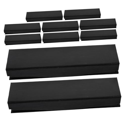 jojofuny 10 Stück Schwarze Stiftebox mit Klappdeckel Langlebiger Pen Organizer zum Sicheren Aufbewahren und Präsentieren von Kugelschreibern und Füllfederhaltern für Büro und von jojofuny