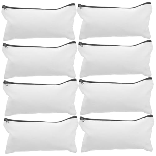 jojofuny 10 Stück Teiliges Blanko Federmäppchen Canvas Vielseitige Kosmetiktasche für Stifte Reise und DIY Projekte Zufällige Reißverschlussfarbe Zufällige Farbe von jojofuny