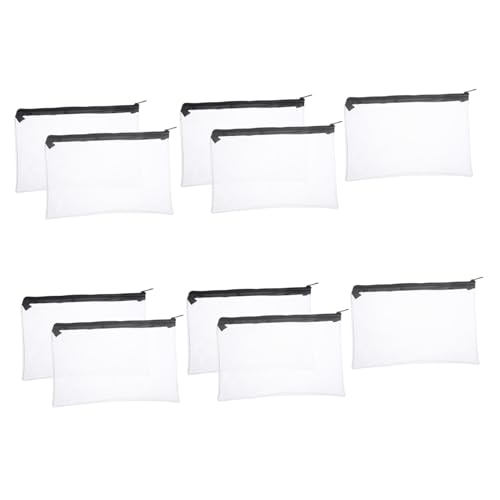 jojofuny 10 Stück Teiliges Transparente wasserdichte PVC Stiftetaschen mit Reißverschluss Kleine Leichte Federmäppchen für Schule Büro Reise und Prüfungen Klare Praktische von jojofuny