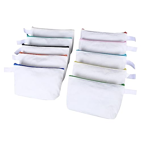jojofuny 10stücke Canvas Make-up Tasche Mit Reißverschluss Leere DIY Canvas Tasche Zum Basteln Kosmetiktasche Für Reisen Urlaub Camping Und Outdoor-aktivitäten Leicht Und Tragbar von jojofuny
