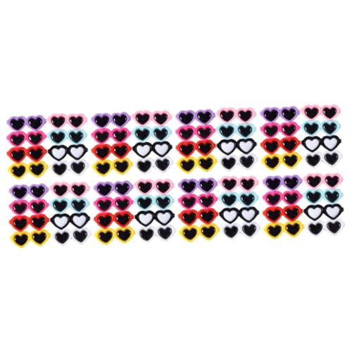 jojofuny 100 Stk Liebe Mini-sonnenbrillen Telefon Bunte Sonnenbrille Haarnadel-charme Diy-charms Farbige Sonnenbrille Bunte Haargummis Scrapbooking-verzierungen Plastik Gläser Charm-perlen von jojofuny