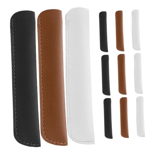 jojofuny 12 Stück Teiliges PU Stifteetui mit Verschleißfestem Stifthalter für Füllfederhalter Kugelschreiber und Stylus Wiederverwendbare Stifttasche in und Kaffee für Büro Schule und Reise von jojofuny