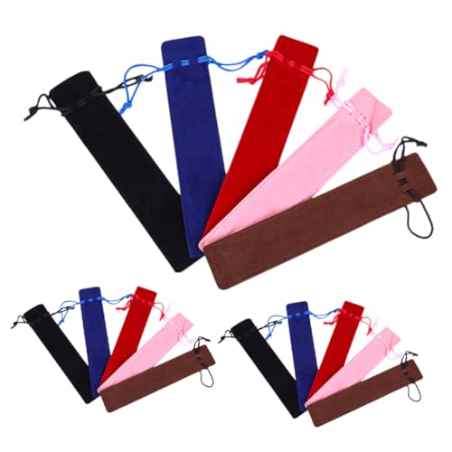 jojofuny 15stücke Stiftetasche Mit Kordelzug Füllfederhalter-Beutel Aus Fusselfreiem Material Tragbare Stiftschutztasche Für Bleistifte Praktische Aufbewahrungstasche von jojofuny