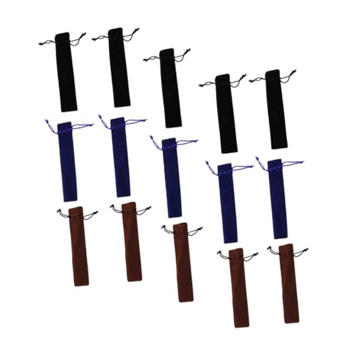 jojofuny 15 Stück Teiliges Stiftbeutel mit Kordelzug Doppelseitig Gefütterte Dicke Samt Materialien Tragbare Federmäppchen für Stifte Kugelschreiber und Bleistifte Praktische von jojofuny