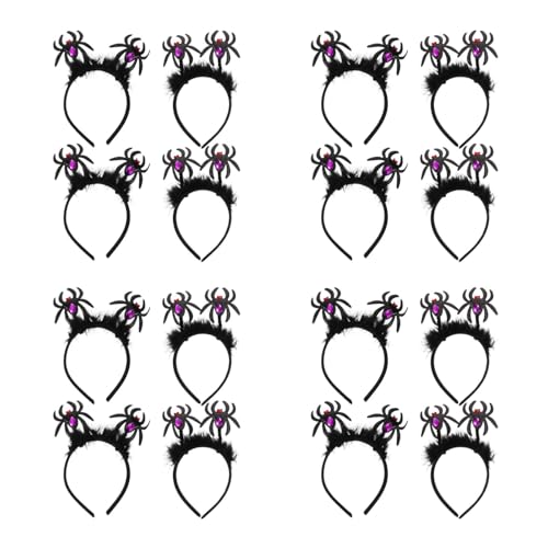 jojofuny 16 Pcs Halloween Spider Headbands: Glitter Spider Hair Hoop Horror Scary Hairbands Festival Party Devil Headpiece for Girls Cosplay Makeup Halloween Costumes von jojofuny