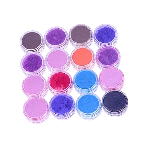 jojofuny 16 Stück Perlenpuder lidschatten Nagellackpulver Glitzerpulver Zufällige Farbe von jojofuny