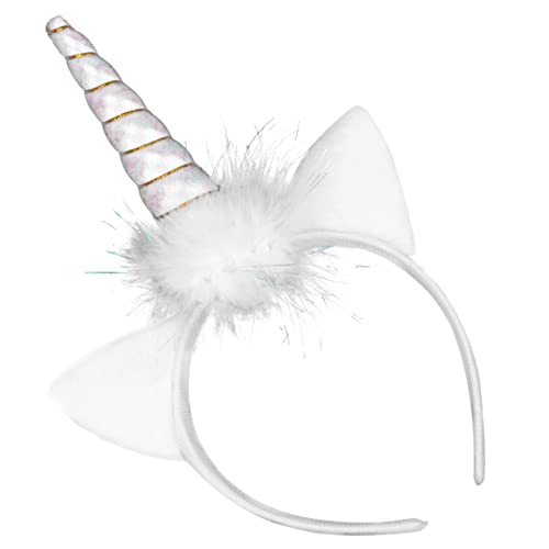 jojofuny 1stk Leuchtendes Einhorn-stirnband Kinder Stirnbänder Mädchen Einhorn Stirnband Kopfschmuck Für Kinder Leuchtendes Party-stirnband Geburtstagsbänder Tiara Kleidung Weiß Stoff Ohr von jojofuny