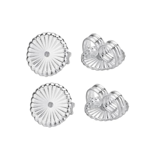 jojofuny 2 Paar Silberne Ohrstecker Stopper Teiliges Gepolsterte Ohrstecker Rückseiten Pads Sichere Passform für Damen Ersatz von jojofuny