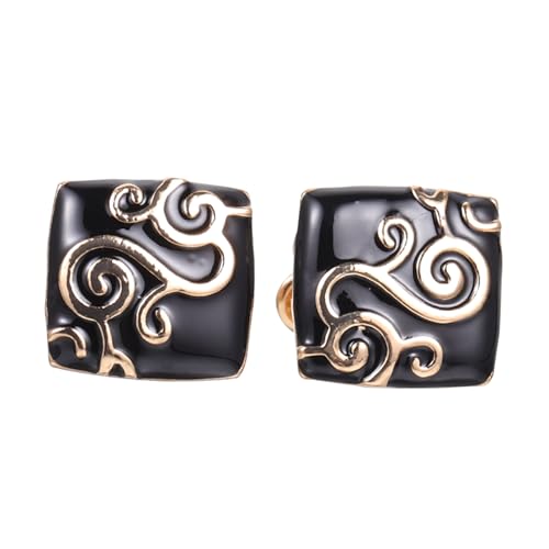 jojofuny 2 Paare Zinklegierung Manschettenknöpfe Retro Stil Quadratisch Stilvolle Hemdknöpfe für Anzug Deko Unisex DIY Ersatz Vintage Kleidungsaccessoire von jojofuny