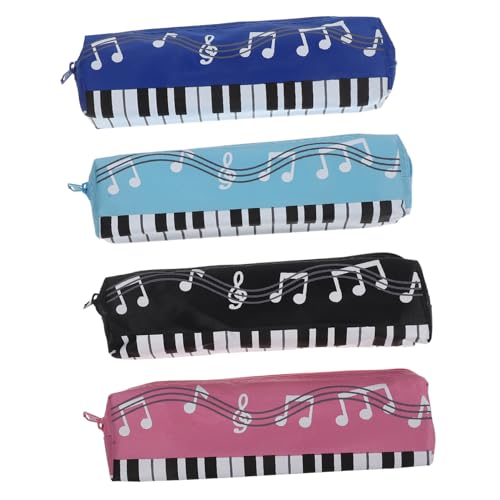 jojofuny 2 Sätze Mäppchen Studenten Musiknoten-bleistiftbeutel Nettes Bleistiftkoffer Schmucklos Klavier Bleistift Aufbewahrungstasche Stiftspeicherbeutel Oxford-Stoff 4 Stücke * 2 von jojofuny