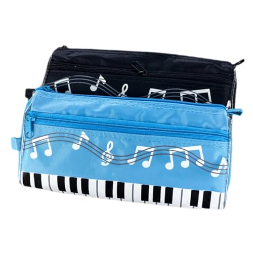 jojofuny 2 Stck. Musik Briefpapiertasche Musiknoten-Bleistiftbeutel Musiknoten-Stifttasche tragbare Stifttasche Schreibwaren Schüler Bleistiftbeutel Studenten federmäppchen Polyester von jojofuny