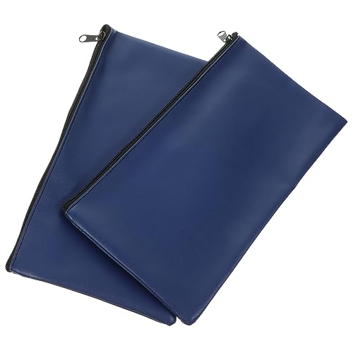 jojofuny 2 Stück PU Leder Geldtaschen mit Reißverschluss Multifunktionale Beutel für Bargeld Quittungen und Dokumente Organizer für Zuhause Reisen und Shopping von jojofuny
