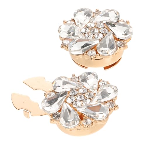 jojofuny 2 Stück Strass Knopfabdeckungen Clip Damenblusen Abnehmbare Hemdknöpfe Stilvolle Manschetten-accessoires Kreative Diy-verzierung Elegant Praktisch für Reise und Alltag von jojofuny