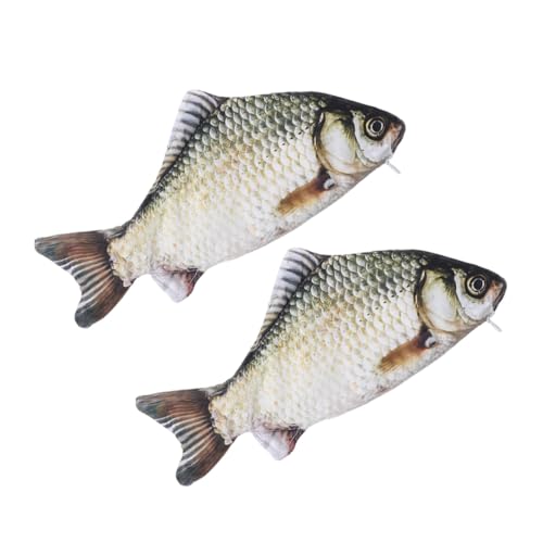 jojofuny 2 Stück Teiliges Fisch Federmäppchen Realistische Karpfenoptik Kreatives Stifteetui Multifunktional für Jungen Mädchen Schule Büro Lustige Schreibwaren Aufbewahrungstasche von jojofuny