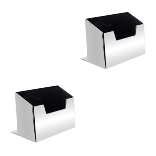 jojofuny 2 Stück Visitenkartenetui Geschäft Visitenkartenständer Visitenkartenhalter Fall mehrere praktische Kartenboxen Namenskarten-Organizer Rostfreier Stahl Silver von jojofuny