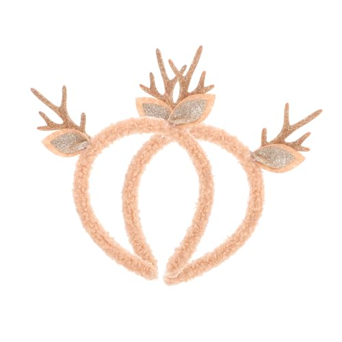 jojofuny 2 Stück Weihnachtlicher Rentiergeweih Haarreif Komfortabler Rutschfester Weihnachts Stirnband Haarschmuck für Erwachsene Festliche Dekoration für Party und Familienfeier von jojofuny