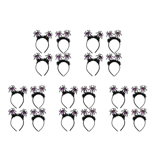 jojofuny 20 Pcs Halloween Spider Headbands: Glitter Spider Hair Hoop Horror Scary Hairbands Festival Party Devil Headpiece for Girls Cosplay Makeup Halloween Costumes von jojofuny