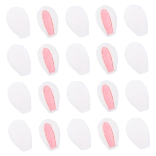 jojofuny 20 Stück Teiliges Hasenohren Haarreif Zubehör aus Stoff Niedliche DIY Kaninchenohren für Haarreifen Hüte Cosplay und Bastelarbeiten Langlebig und Einfach zu Verwenden Cremeweiß von jojofuny