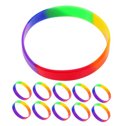 jojofuny 20stücke Regenbogen Silikonarmbänder Pride Armbänder Farbig Für Paraden Partybedarf Junge Mädchen Erwachsene Bänder Für Armbänder Hochzeitsgeschenke von jojofuny