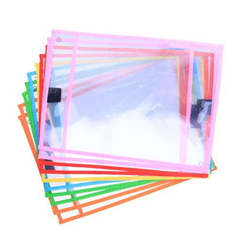jojofuny 24 Stück Teiliges Set Wiederverwendbare PVC Dry Erase Taschen mit Stiftehalter Transparente Beidseitige Schreibhüllen Wasser und Schmutzabweisend Praktische von jojofuny