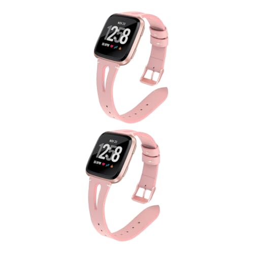 jojofuny 2St Armband Lederbänder Herren Mann beobachten Bänder für Männer Damenuhr Bänder Leder reloj inteligente para mujer frauen uhren Armbänder Anschauen Gurt Metallknopf Fräulein Rosa von jojofuny