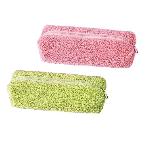 jojofuny 2stücke Bleistift Tasche Aus Plüsch Mit Federmäppchen Für Schreibwaren Und Kosmetik Aufbewahrungstasche Tragbar Für Mädchen von jojofuny